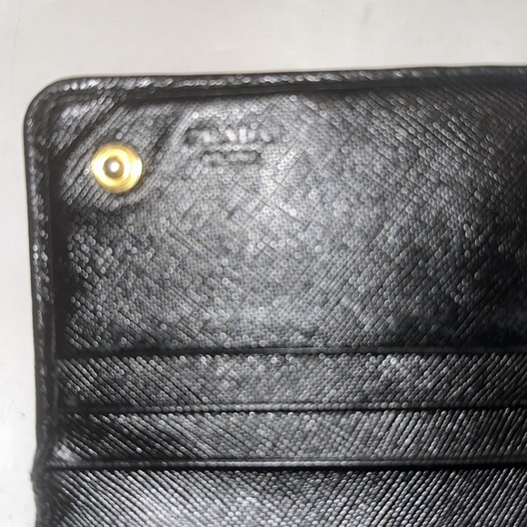 Prada Saffiano Leather Black Double Snap Wallet AS IS - Picture 6 of 9